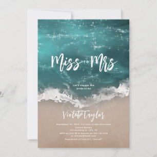 Miss till mrs moody Sea strand möhippa Inbjudningar