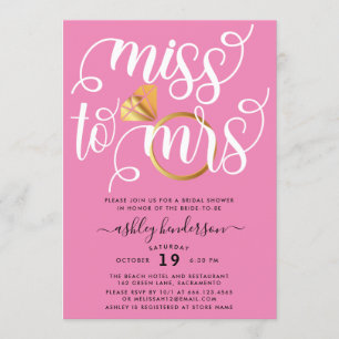 Miss till mrs  Rosa Möhippa Inbjudningar