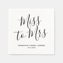 Miss till Mrs Simple Chic Boho Theme Möhippa Pappersservett