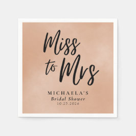 Miss till Mrs Terracotta Calligraphy Möhippa Pappersservett