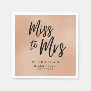 Miss till Mrs Terracotta Calligraphy Möhippa Pappersservett