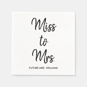 Miss till Mrs White Möhippa Bachelorette Hen Pappersservett