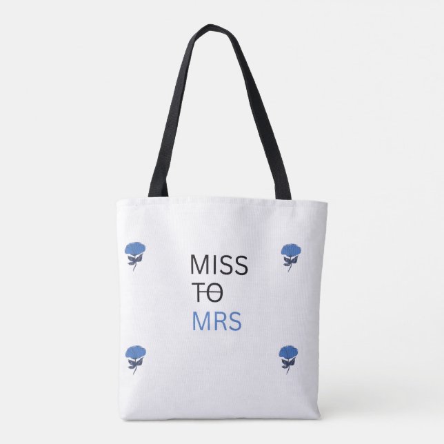 Miss to Mrs bröllopstote bag Tygkasse (Baksida)
