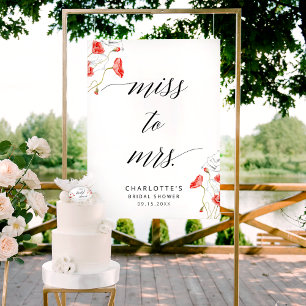 Miss To Mrs Elegant Calligraphy Möhippa Sign Poster