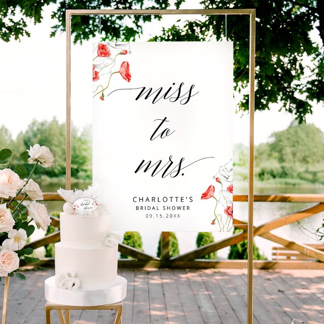 Miss To Mrs Elegant Calligraphy Möhippa Sign Poster (Skapare uppladdad)