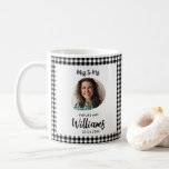 Miss to Mrs Future Mrs Modern Boho Kaffemugg<br><div class="desc">Miss To Mrs Mug,  this Modern Boho Bridal mug is the perfect mug for bridesmaids. Perfect for the Future Mrs Bridal Shower Party. A gift for any Reception or any Backyard Wedding. It features a photo of the bride to be and a cute boho gingham pattern.</div>