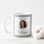 Miss to Mrs Future Mrs Modern Boho Kaffemugg<br><div class="desc">Miss To Mrs Mug,  this Modern Boho Bridal mug is the perfect mug for bridesmaids. Perfect for the Future Mrs Bridal Shower Party. A gift for any Reception or any Backyard Wedding. It features a photo of the bride to be and a cute boho gingham pattern.</div>