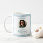 Miss to Mrs Future Mrs Modern Boho Kaffemugg<br><div class="desc">Miss To Mrs Mug,  this Modern Boho Bridal mug is the perfect mug for bridesmaids. Perfect for the Future Mrs Bridal Shower Party. A gift for any Reception or any Backyard Wedding. It features a photo of the bride to be and a cute boho gingham pattern.</div>