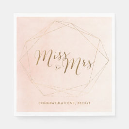 Miss to Mrs Rosa Guld Bröllopsdusch Servetter