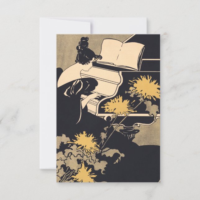 Miss Träumerei Pluting Piano, Ethel Reed Tack Kort (Framsida)