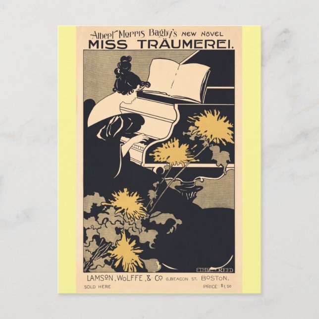 Miss Träumerei Pluting Piano, Ethel Reed Vykort (Framsida)