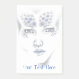 Miss Universe Alien Dam Original Art Sticky Notes Post-it Block