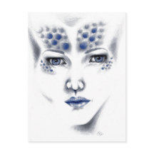 Miss Universe Alien Dam Original Art-vykort