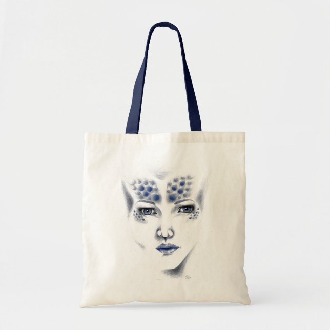 Miss Universe Vacker Alien Dam Original Konst Tygkasse (Framsidan)