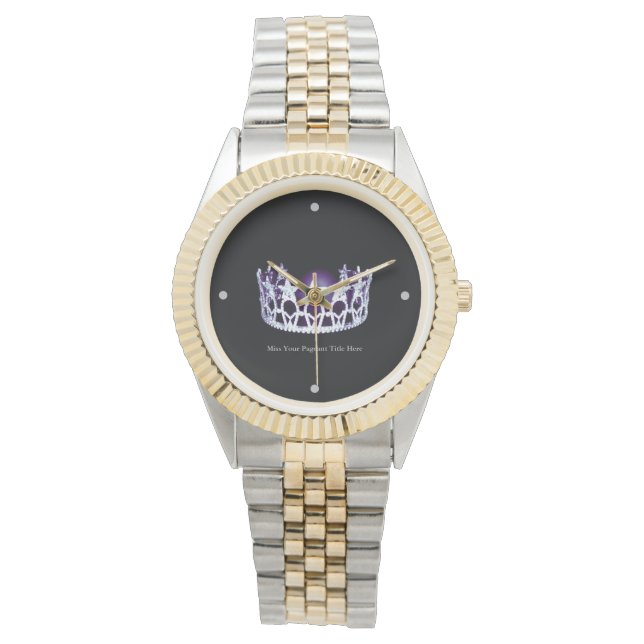 Miss USA America stil Anpassningsbar Two-Tone Watc Armbandsur (Framsida)