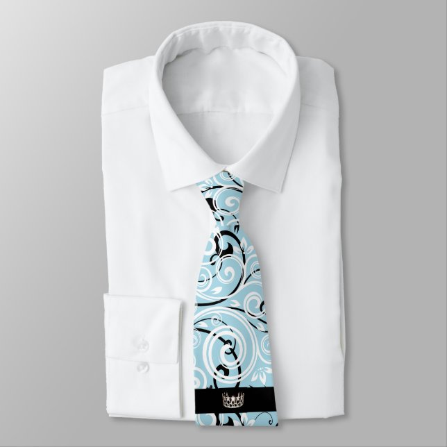 Miss USA Blue Krona Manar Flourish Tie Slips (Bunden)