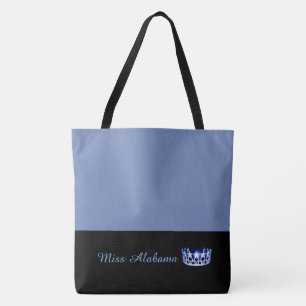 Miss USA Blue Krona Tote Bag-Medium Blue Tygkasse