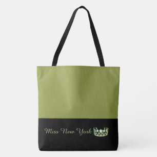 Miss USA Grönt Krona Tote Bag-LRGE Olive Tygkasse