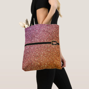 Miss USA Krona Skönhetstävling Faux Glitter Tote B Tygkasse
