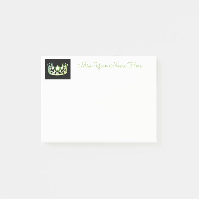 Miss USA Lime Green Krona Post-it-Notes Post-it Block (Framsida)