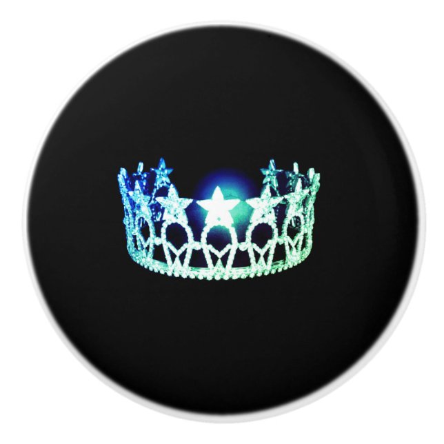 Miss USA Mint Krona Ceramic Cabinet Knob Knopp (Framsidan)