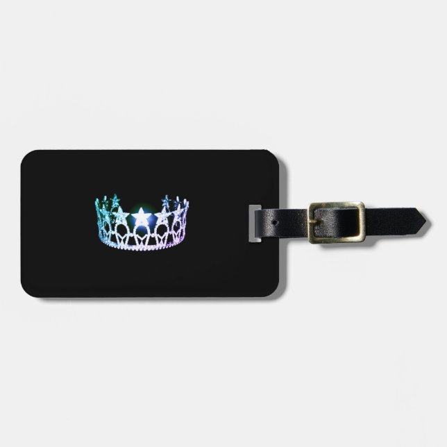 Miss USA Multi Silver Krona Luggage Tag Bagagebricka (Horisontell Framsida)