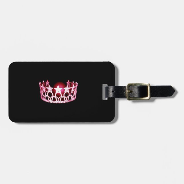 Miss USA Rosa Krona Luggage Tag Bagagebricka (Horisontell Framsida)