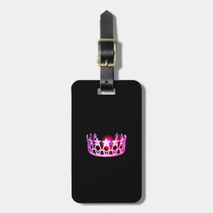 Miss USA Shock rosa Krona Luggage Tag-Lodrät Bagagebricka