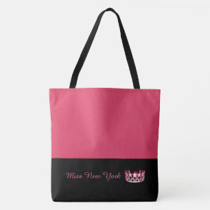 Miss USA Shock rosa Krona Tote Bag-Large Geranium Tygkasse