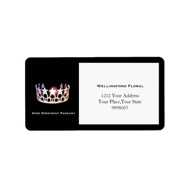 Miss USA Silver Krona Adressetiketter (Framsidan)