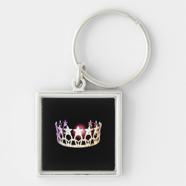 Miss USA Silver Krona Metall Nyckelring (Framsidan)