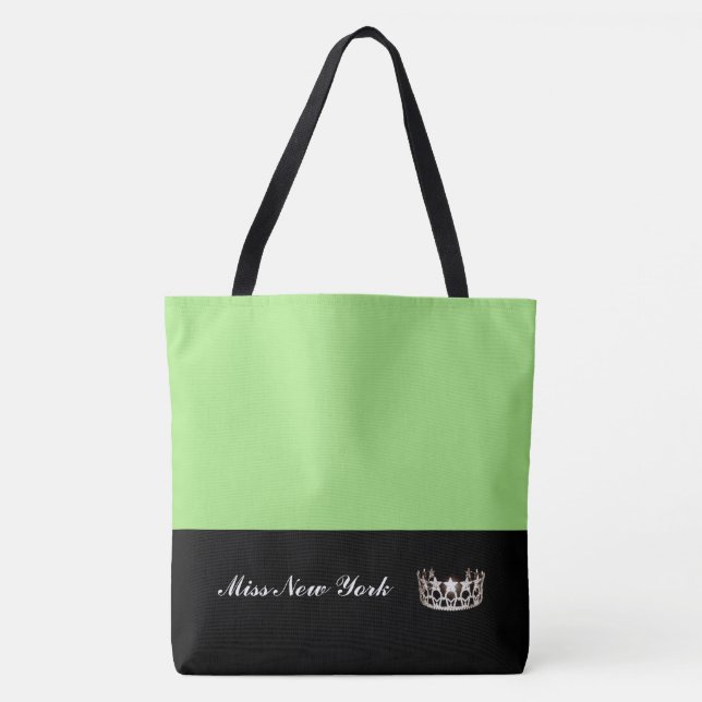 Miss USA Silver Krona Tote Bag Large Apple Tygkasse (Framsida)