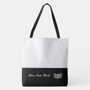 Miss USA Silver Krona Tote Bag-Large White Tygkasse