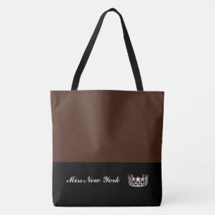 Miss USA Silver Krona Tote Bag-LRGE BT Sienna Tygkasse