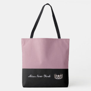 Miss USA Silver Krona Tote Bag-LRGE Mauve Tygkasse