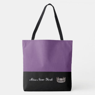 Miss USA State Silver Krona Tote Bag-Large Lila Tygkasse