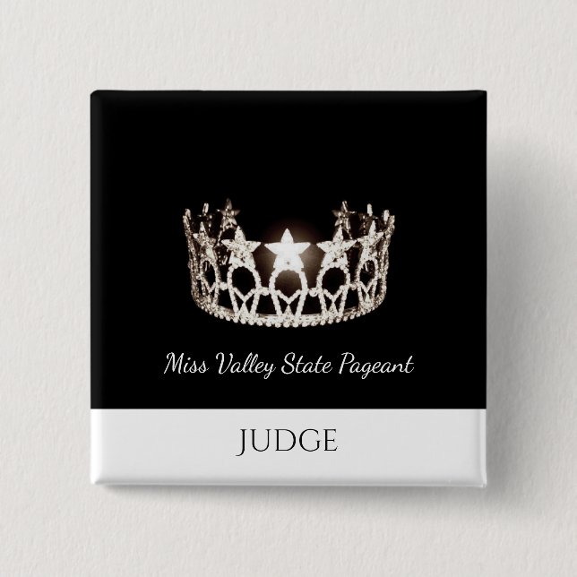 Miss USA Stil Judges Anpassningsbar Button Pin Knapp (Framsida)