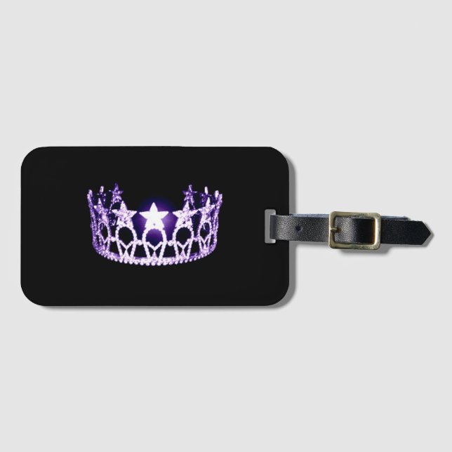 Miss USA stil Krona Luggage Tag Bagagebricka (Framsida horisontal)
