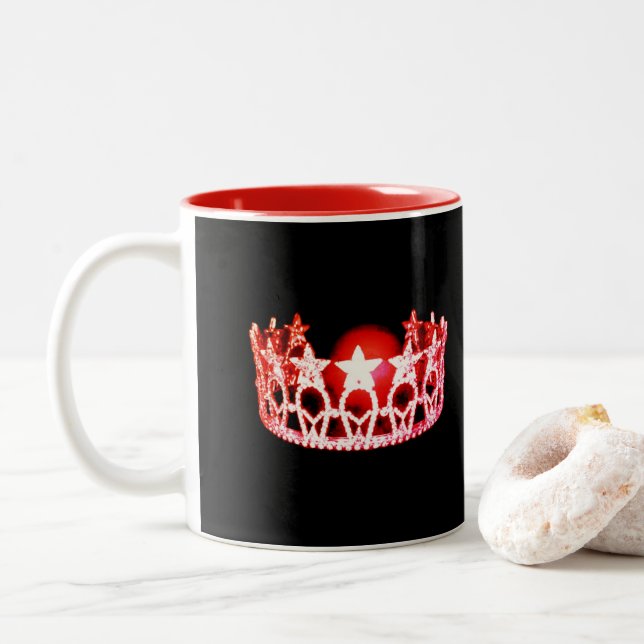 Miss USA stil Red Krona Mugg (Med munk)