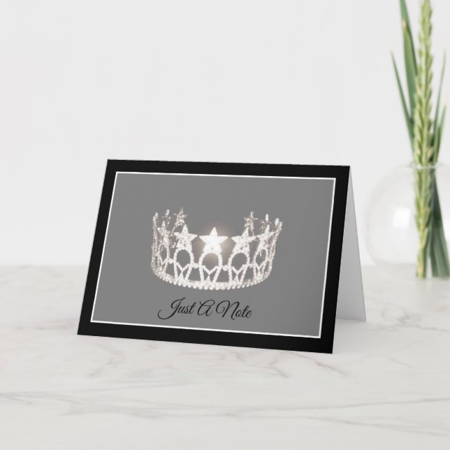 Miss USA stil Silver Krona Note Card Tack Kort (Framsida)