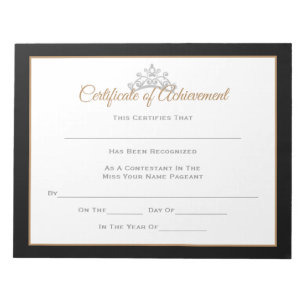 Miss USA stil Skönhetstävling Certificates-Achievm Anteckningsblock