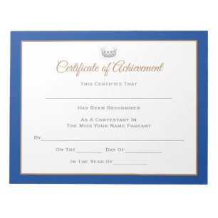 Miss USA stil Skönhetstävling Certificates-Achievm Anteckningsblock