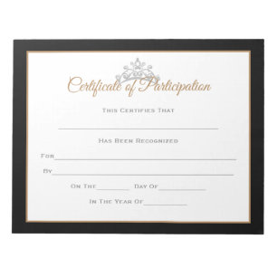 Miss USA stil Skönhetstävling Certificates-Particp Anteckningsblock