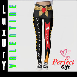 Miss Valentine Gift med Heart och Bow | Älskare Leggings