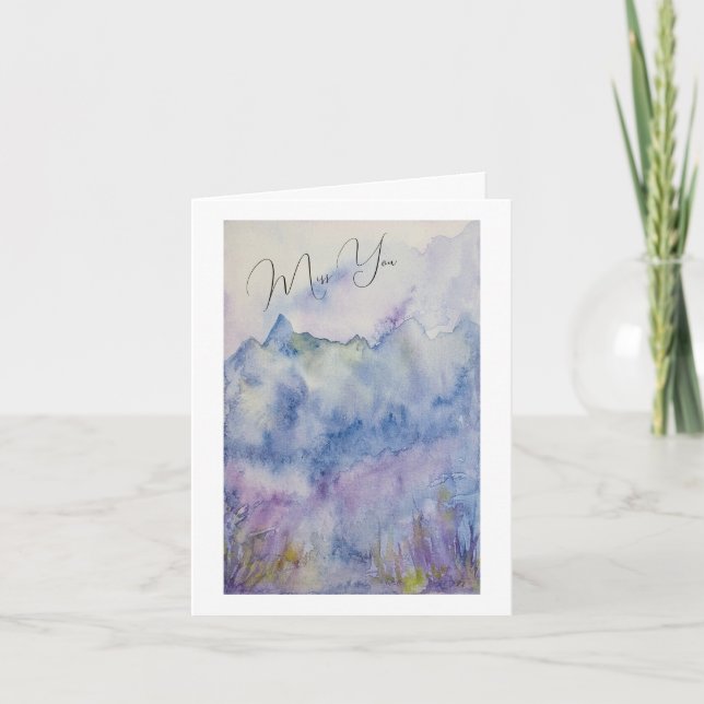 Miss You Atmospheric liggande kort (Framsida)