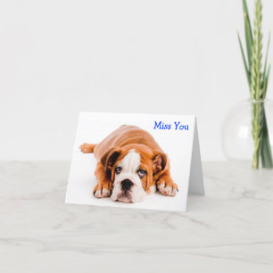 Miss You Bulldog Greeting Card - Verse Kort