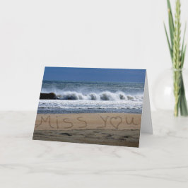 Miss You Card Beach Kort
