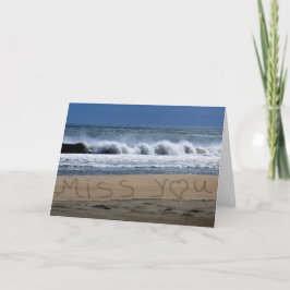 Miss You Card Beach Kort