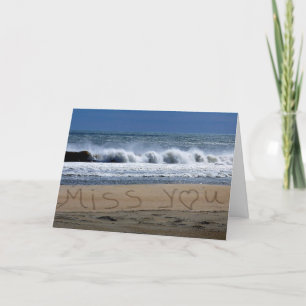 Miss You Card Beach Kort