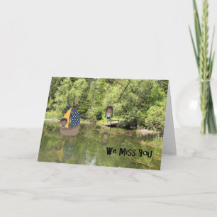 Miss You Card för två barn på sommarlägret Kort